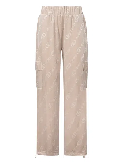 Liu •jo Logo-pattern Cargo Trousers In Neutral