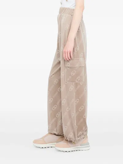 Liu •jo Logo-pattern Cargo Trousers In Neutral