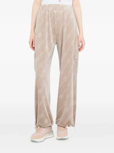 Liu •jo Logo-pattern Cargo Trousers In Neutral