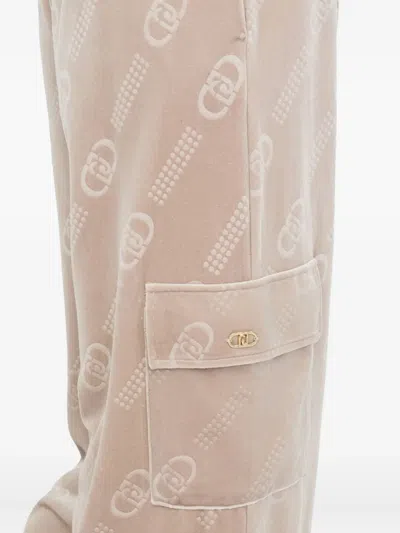 Liu •jo Logo-pattern Cargo Trousers In Neutral