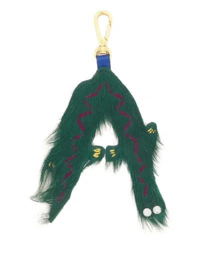 Marni Animal-alphabet Charm Keyring In Green