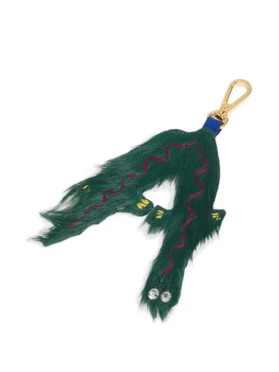 Marni Animal-alphabet Charm Keyring In Green