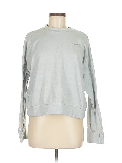 Pre-owned Nike Long Sleeve Top Gray Crew Neck Tops