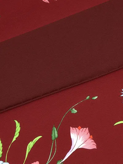 Gucci Floral-print Silk Scarf In Red