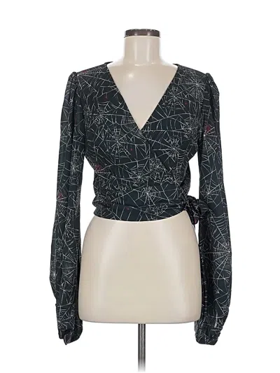 Pre-owned Laura Byrnes X Hope Johnstun Long Sleeve Blouse In Black