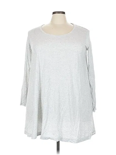 Pre-owned Joan Vass 3/4 Sleeve T-shirt In Silver