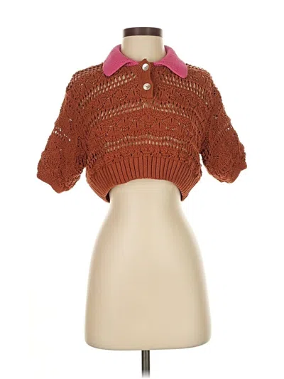 Pre-owned Zara Cardigan Sweater In Brown