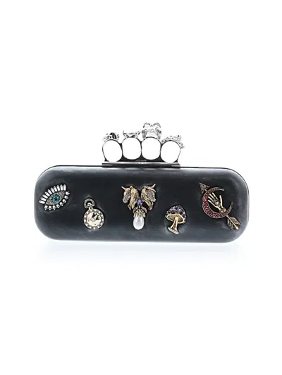 Pre-owned Alexander Mcqueen Leather Clutch In Black