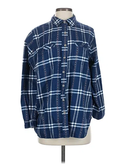 Pre-owned Bdg 3/4 Sleeve Button Down Shirt In Blue