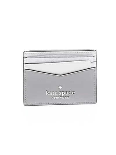 Pre-owned Kate Spade New York Leather Card Holder In Gray