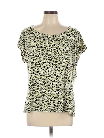 Pre-owned Worthington Short Sleeve Blouse In Yellow