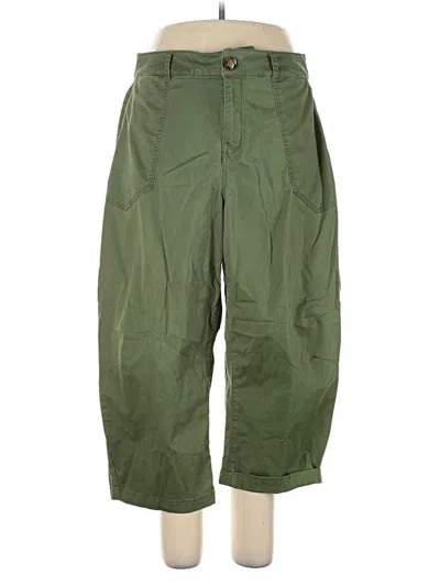 Pre-owned Lane Bryant Khaki Pant In Green