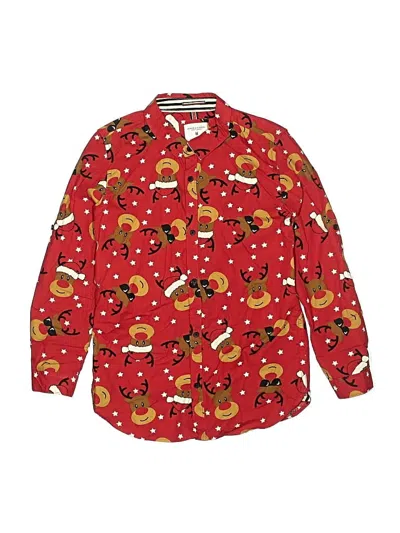 Pre-owned Denim & Flower By Ricky Singh Kids' Long Sleeve Button Down Shirt In Red