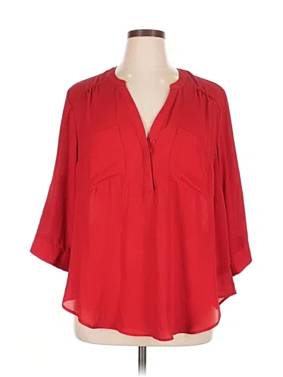 Pre-owned Torrid 3/4 Sleeve Blouse In Red