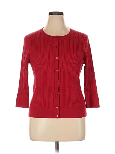 Pre-owned Talbots Cardigan Sweater In Red