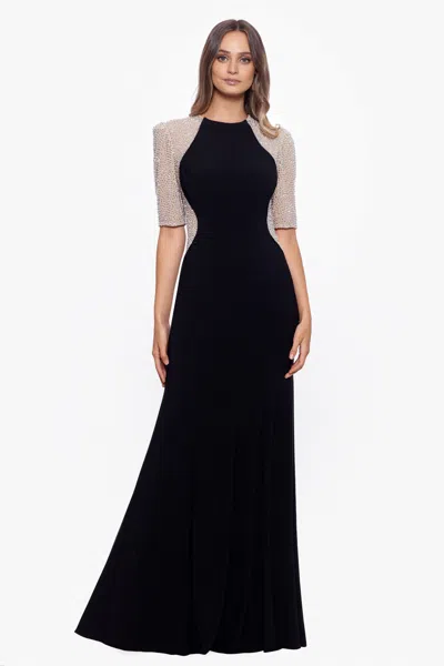 Xscape Evenings Beaded Detail Gown In Black