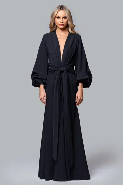 Xscape Evenings Ghrail "millie" Crepe Gown In Black