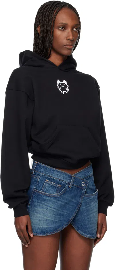 Coperni Black Tamagotchi Hoodie In Animal Print