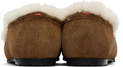 Aeyde Brown Jasper Shearling Loafers In Multi