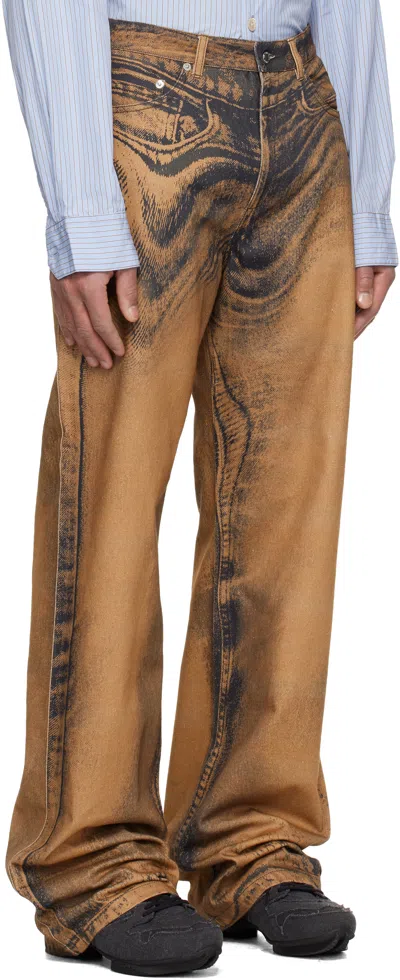 Camperlab Brown Distorted Print Jeans In Multi