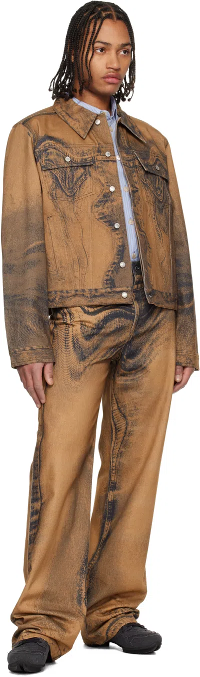 Camperlab Brown Distorted Print Jeans In Multi