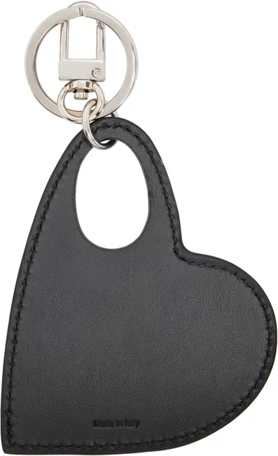 Coperni Heart-shaped Leather Keyring In Black