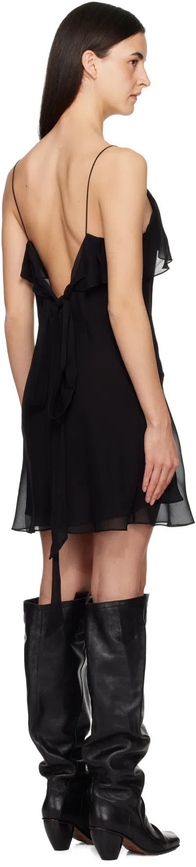 Acne Studios Black Silk Minidress In Black