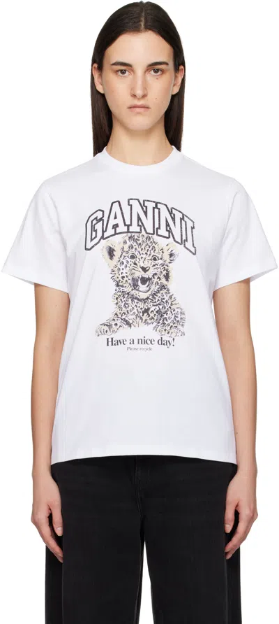 Ganni Barba Napoli Classic 1000 Stipes Shirt In White