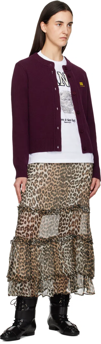 Ganni Women White Crewneck T-shirt With Maxi Logo On The Front In Cotton Woman In Multi