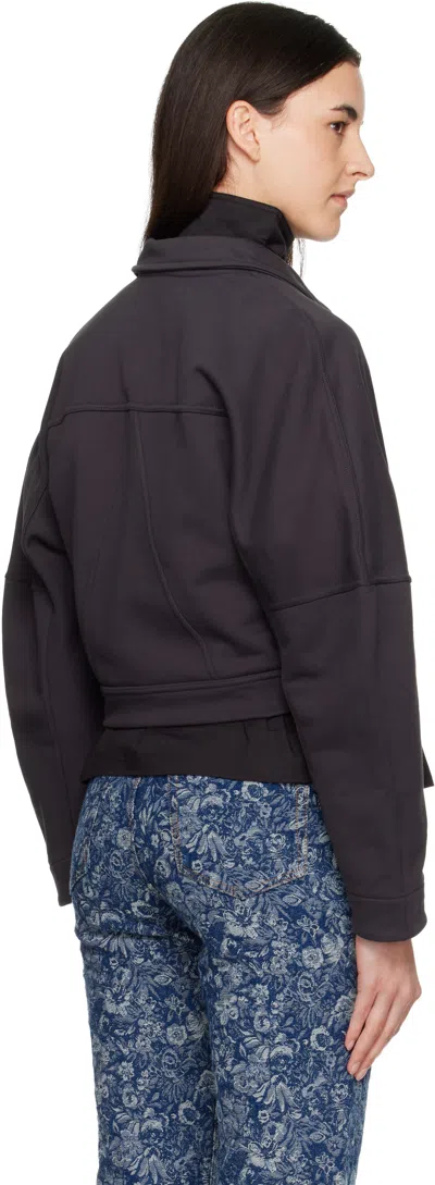 Ganni Collared Neck Panel Detailing Bomber Jacket In Black