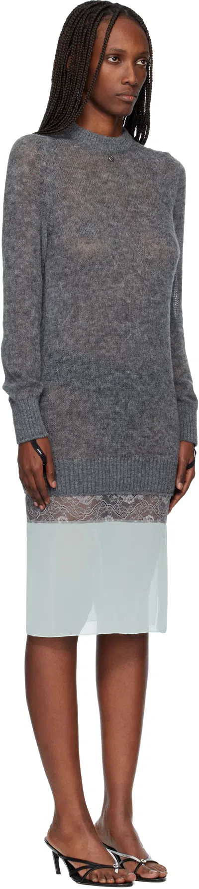 Coperni Gray & Green Multi-layer Pullover Midi Dress In Multi