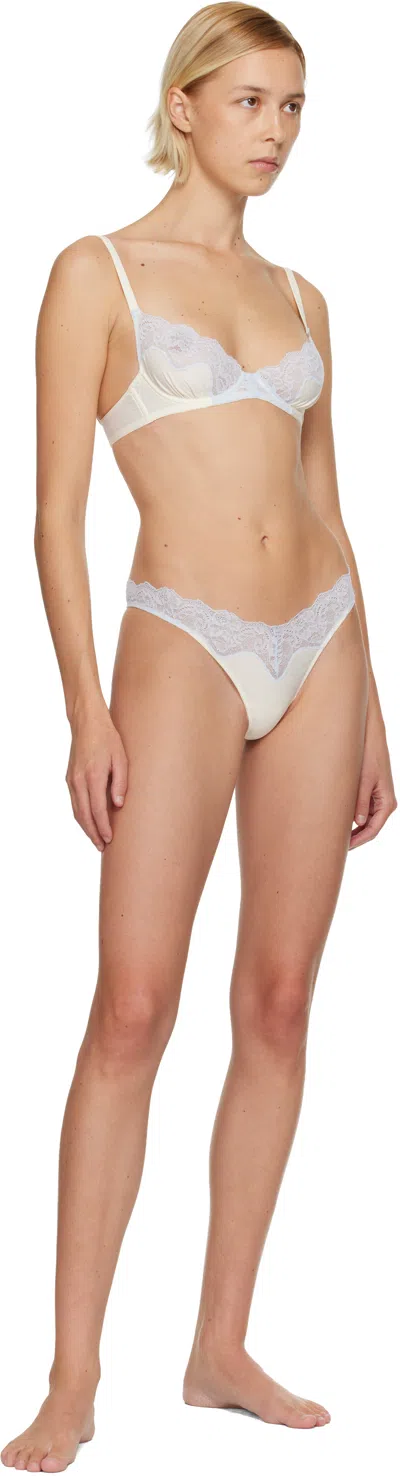 Fruity Booty Off-white & Blue Lacie Bra In Neutral