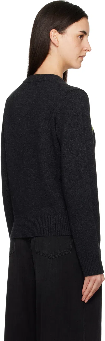 Ganni Fuffy Puppy Love Phantom Sweatshirt In Black