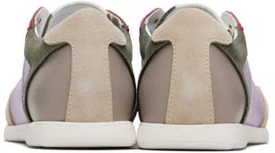 Marni Kids Purple & Gray Calfskin Sneakers In Black