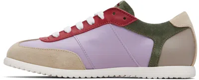 Marni Kids Purple & Gray Calfskin Sneakers In Black