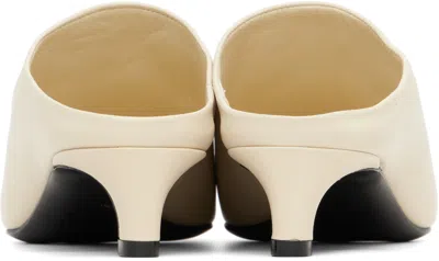Jil Sander Off-white Mule Heels In White