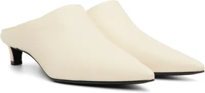 Jil Sander Off-white Mule Heels In White