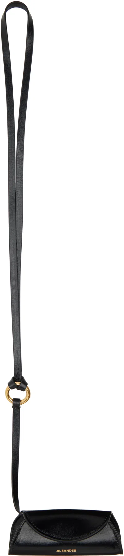 Jil Sander Black Canolo Lipstick Case In Black