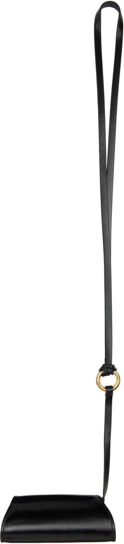 Jil Sander Black Canolo Lipstick Case In Black