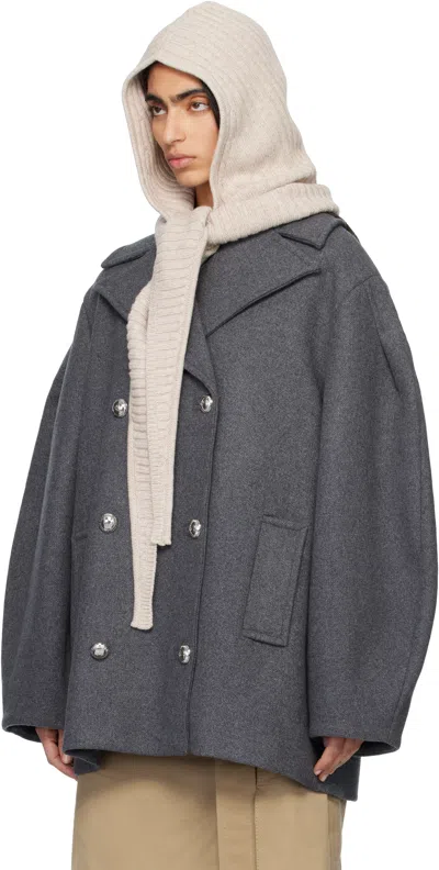 Ganni Beige Wool Mix Balaclava In Sand