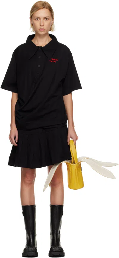 Charles Jeffrey Loverboy Black Topsy Turvy Jersey Minidress In Black