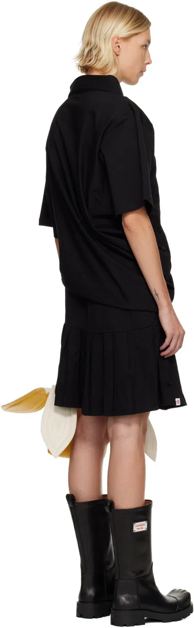 Charles Jeffrey Loverboy Black Topsy Turvy Jersey Minidress In Black