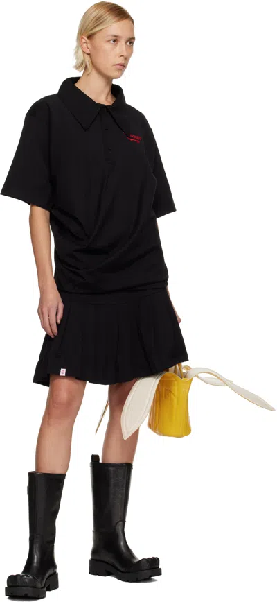 Charles Jeffrey Loverboy Black Topsy Turvy Jersey Minidress In Black