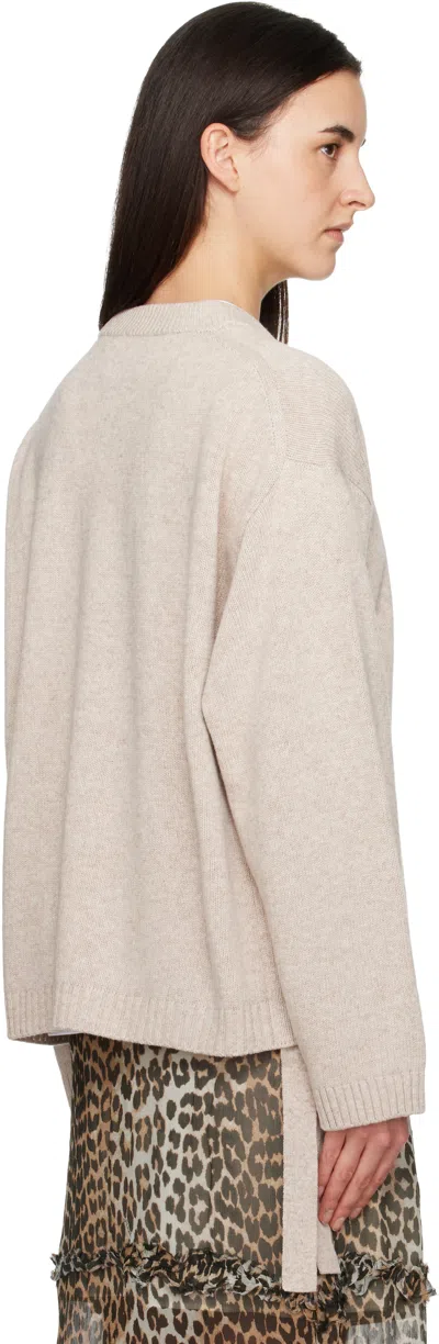 Ganni Beige Wool Mix Jumper Sweater In Neutral