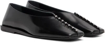Jil Sander Women Leather Ballerina Flats In Black