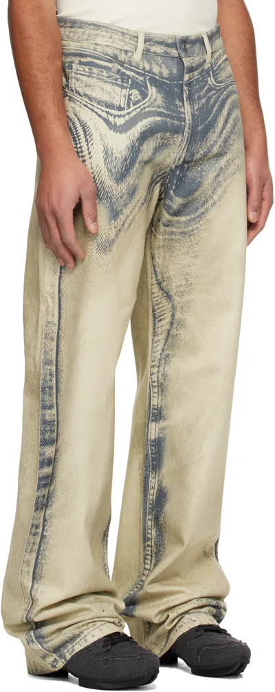 Camperlab Beige Distorted Print Jeans In Multi