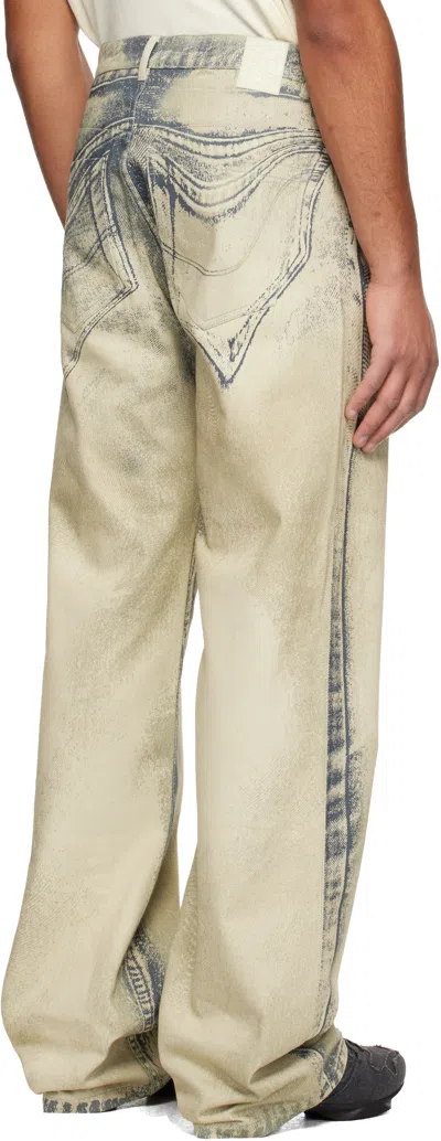 Camperlab Beige Distorted Print Jeans In Multi