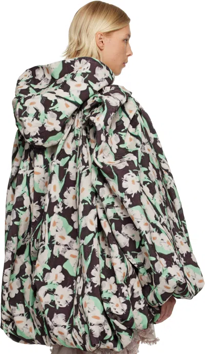 Collina Strada Black & Off-white Pillow Coat In Animal Print