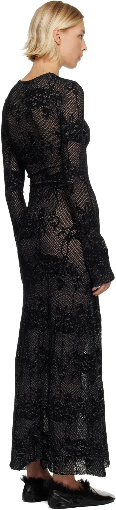 Collina Strada Black Yuri Midi Dress In Black