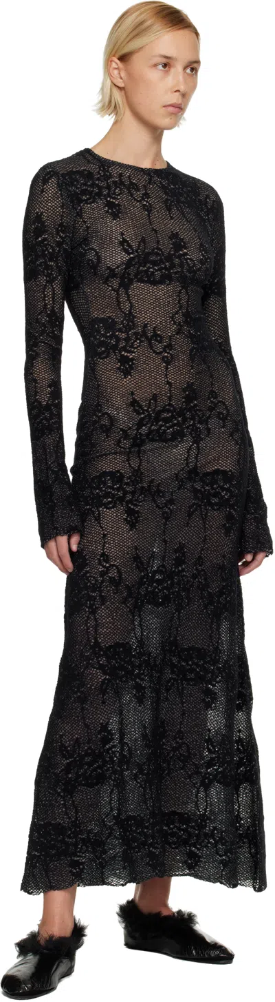 Collina Strada Black Yuri Midi Dress In Black